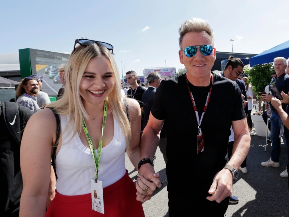 Gordon Ramsay walked hand in hand with Holly at the Italian Grand Prix last weekend