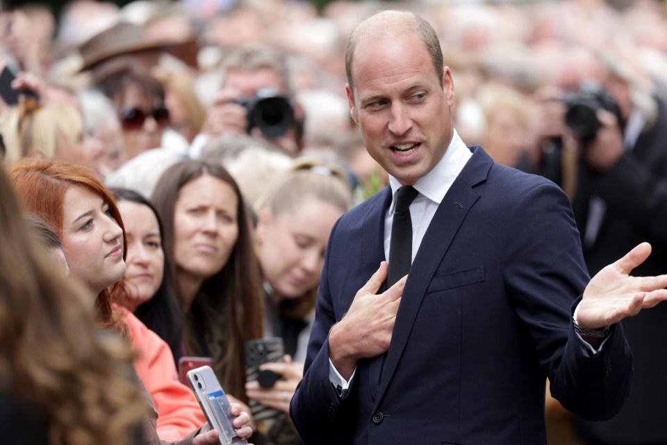 William interacting with crowds