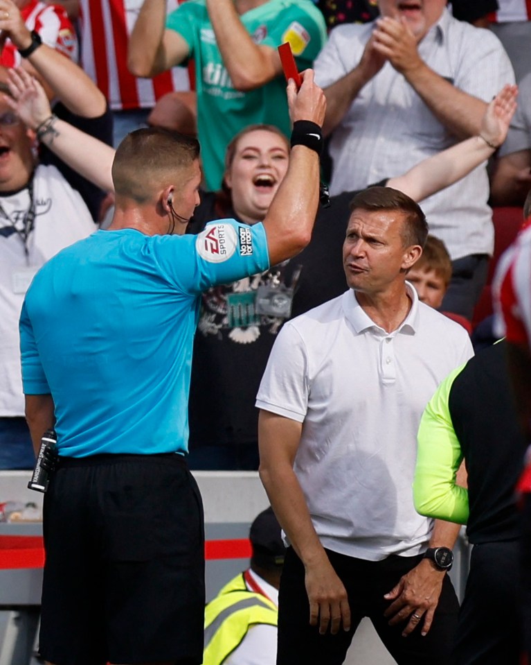 Leeds boss Jesse Marsch saw red as tempers flared on the touchline