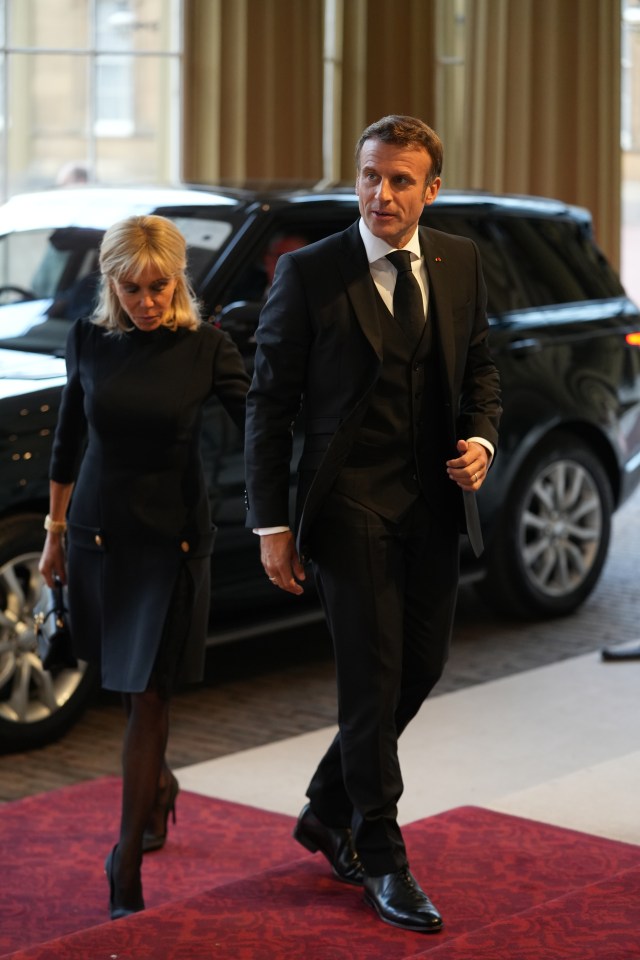 All attendants, including Emmanuel and Brigitte Macron, were seen arriving dressed in black as a mark of respect for the Queen