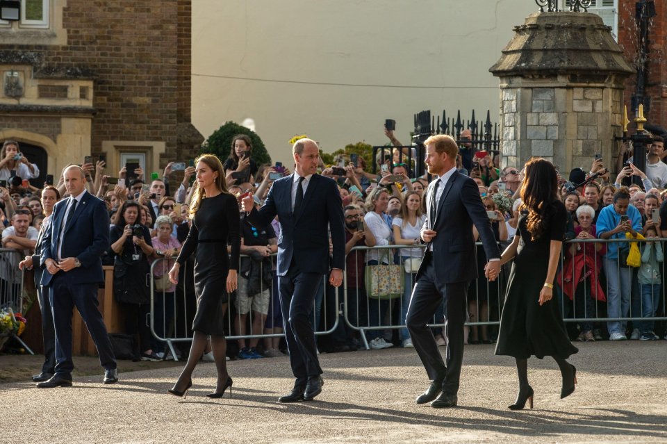 This is the first time all four have been in the same place since the Queen's Platinum Jubilee in June, when they weren't seen to interact