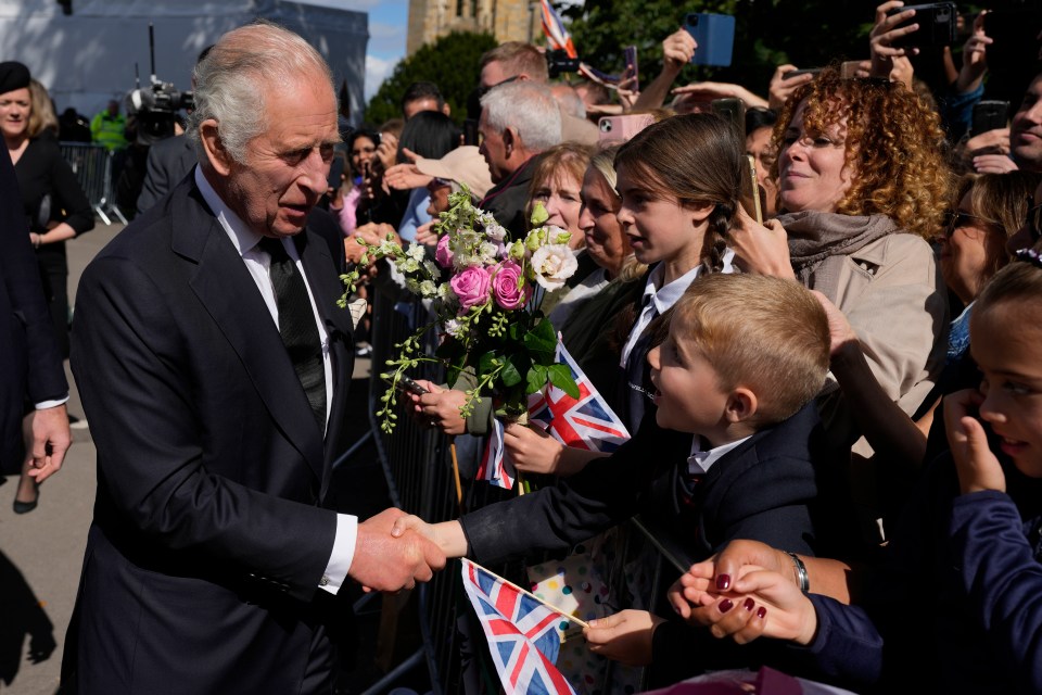 King Charles met schoolchildren on a historic visit to Wales