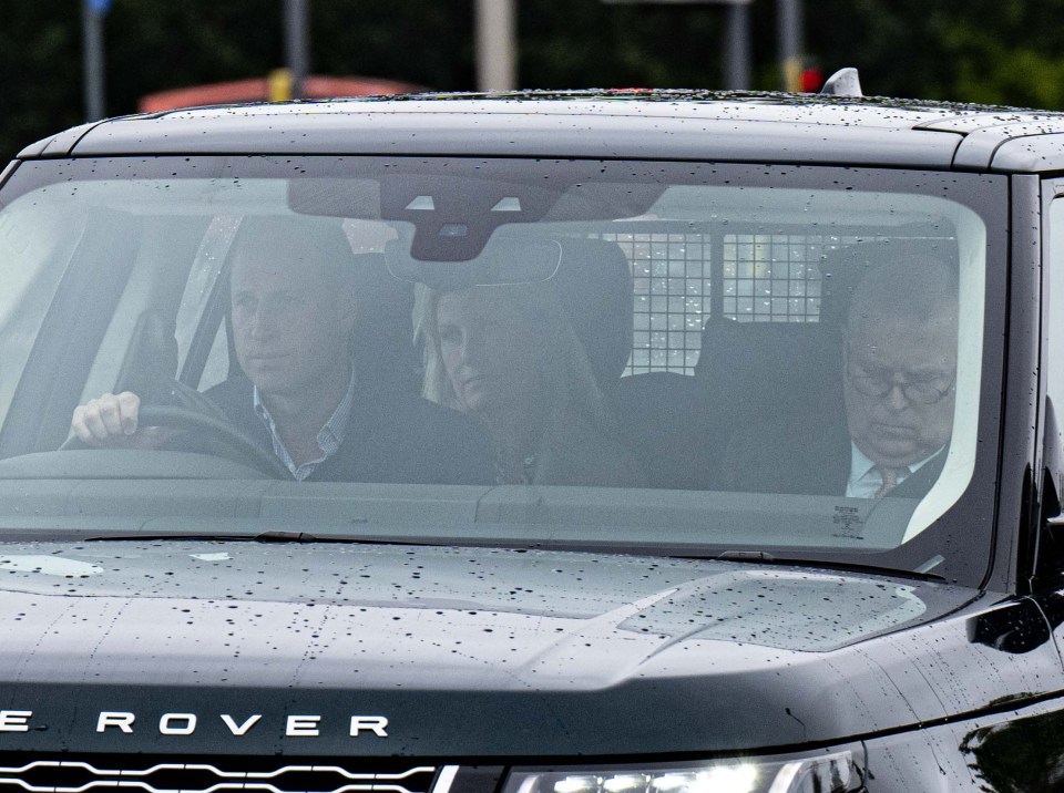 The Duke of Cambridge was seen driving Prince Andrew, Prince Edward and Sophie, Countess of Wessex to Balmoral