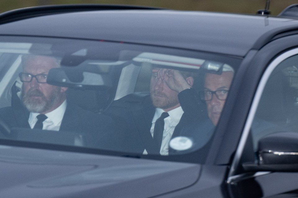 Prince Harry was seen leaving Aberdeen Airport for Balmoral this evening