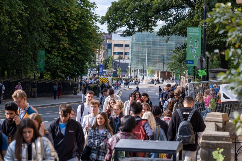 Thousands of students were seen returning to Glasgow University this week