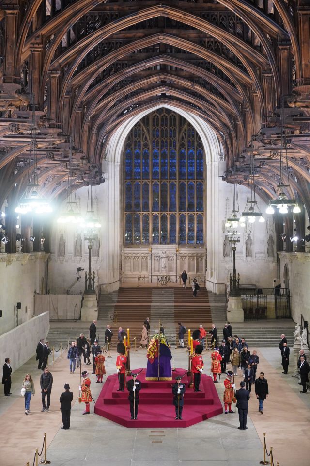 The final mourners pay their respects at the Queen's coffin in Westminster Hall