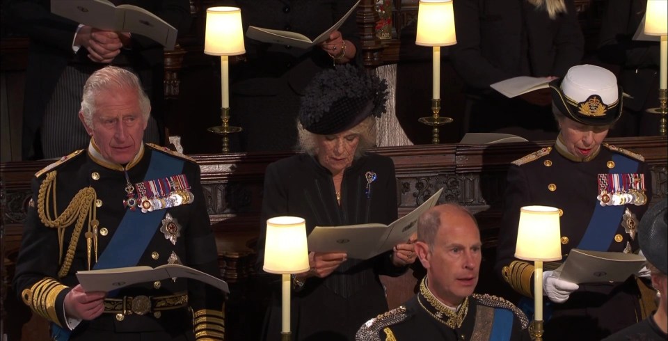 The King and Queen Consort during the committal service