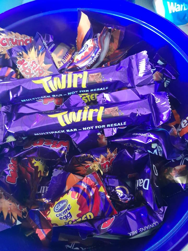 A shopper found Cadbury's Twirls to be bigger than expected in a tub of Heroes.