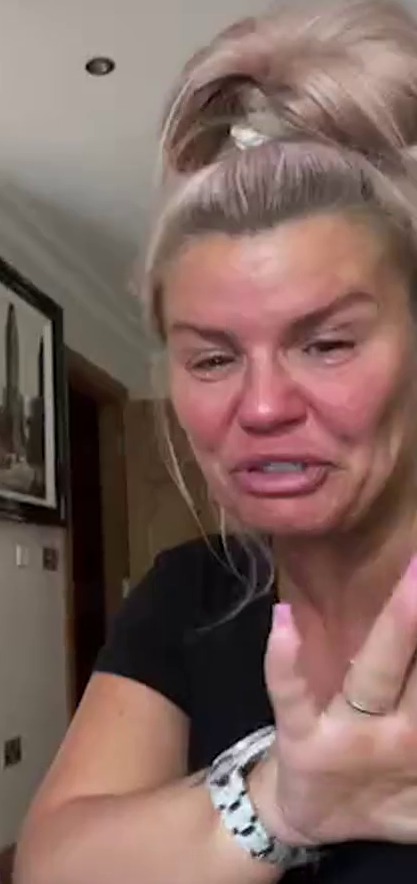 Kerry Katona told followers today: ' I can't stop crying'