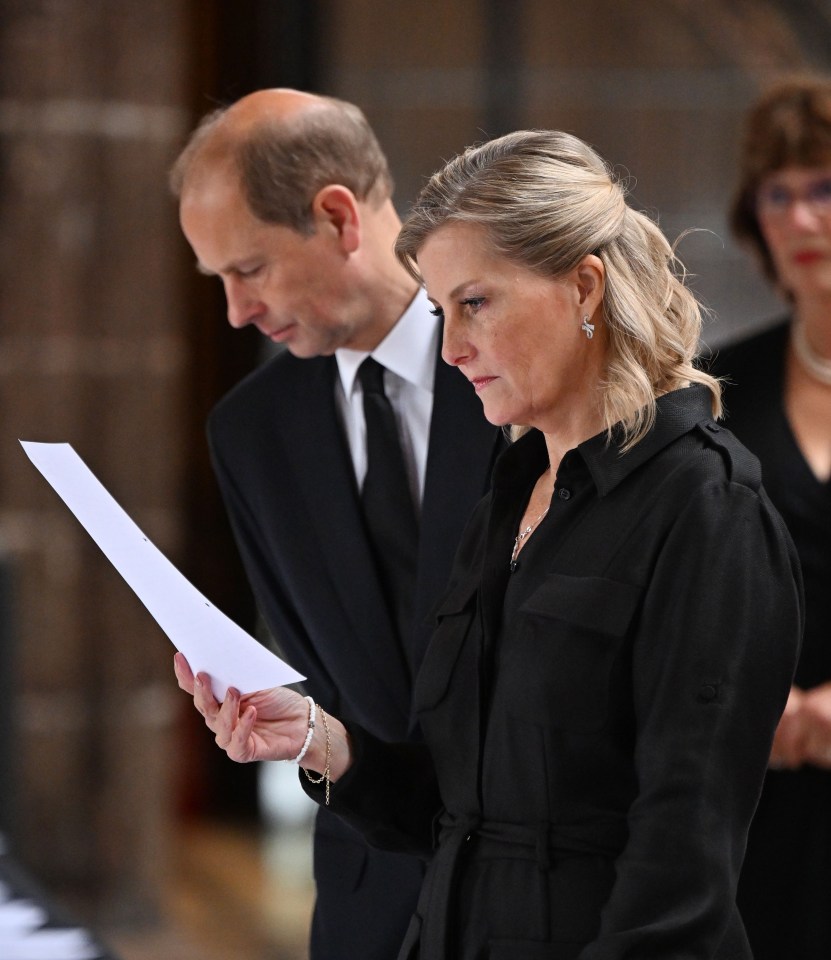 She and the Earl of Wessex greeted mourners in Manchester who paid tribute to the Queen