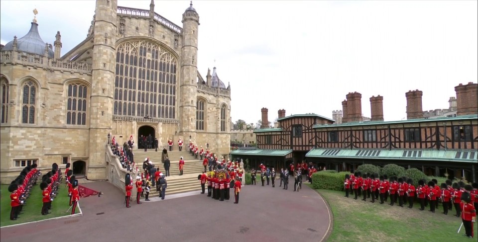 The procession makes its way inside St George's Chapel