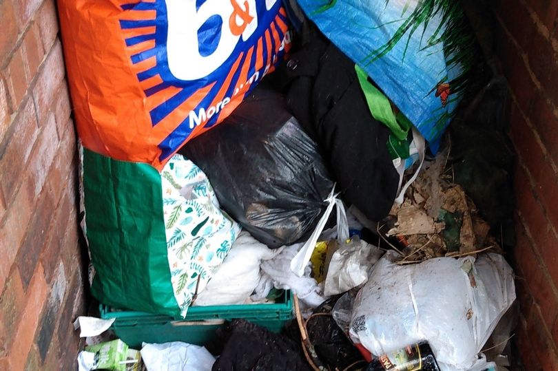 She allowed rubbish to pile up in her garden