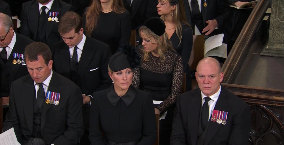 Other royals appeared deep in thought during the service