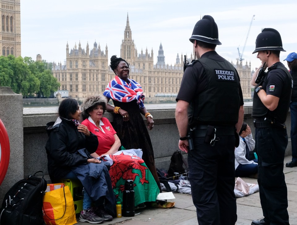 Officers - including coppers from South Wales police - have been assisting the committed royalists