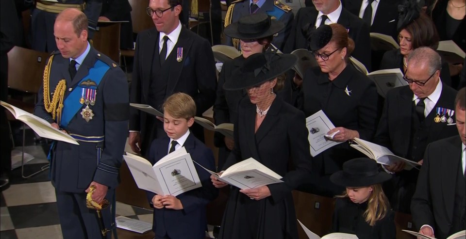 The Prince and Princess of Wales attended the service with their children George and Charlotte