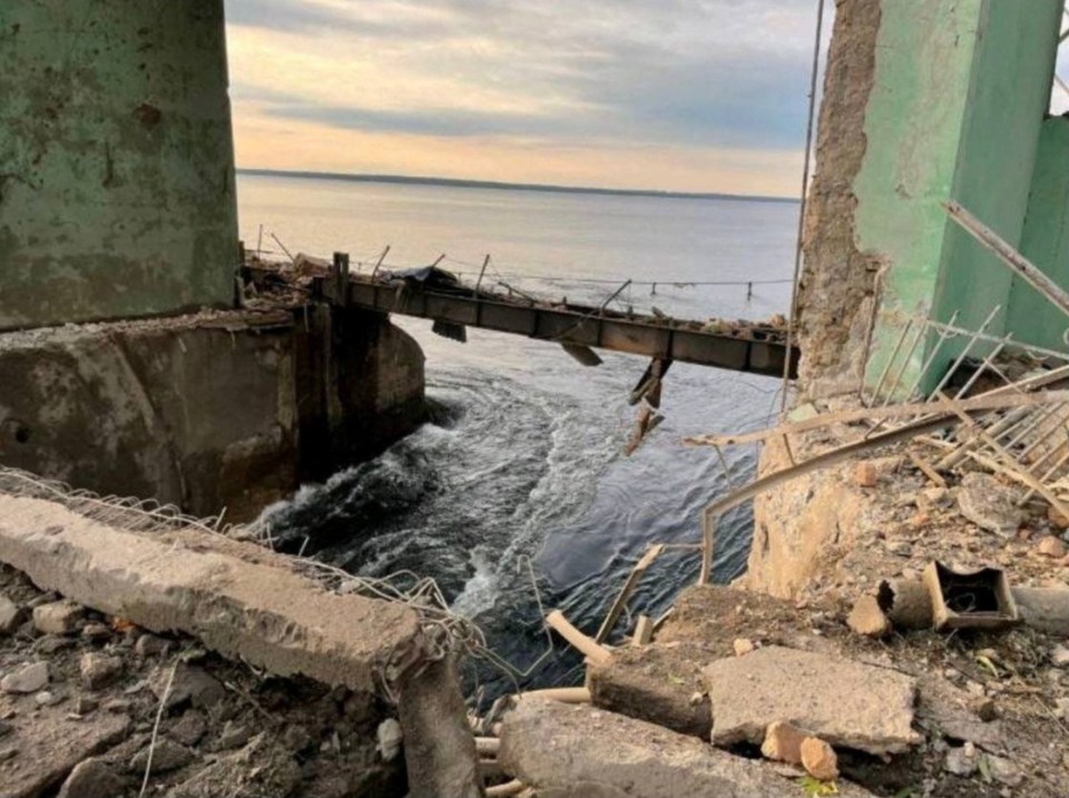 A view shows severe damaged cause to the hydraulic structure in Kryvyi Rih