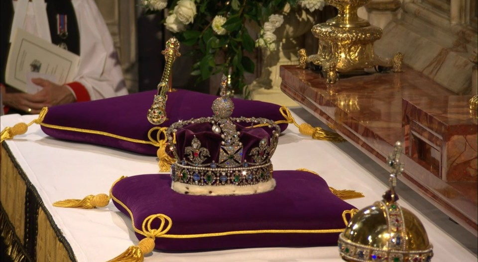 They were taken from the altar in Westminster Abbey and given to the monarch to mark the start of her reign at her coronation in 1953