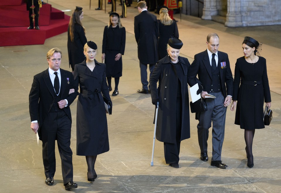 Thomas Kingston and Gabriella Windsor left Westminster Hall arm-in-arm