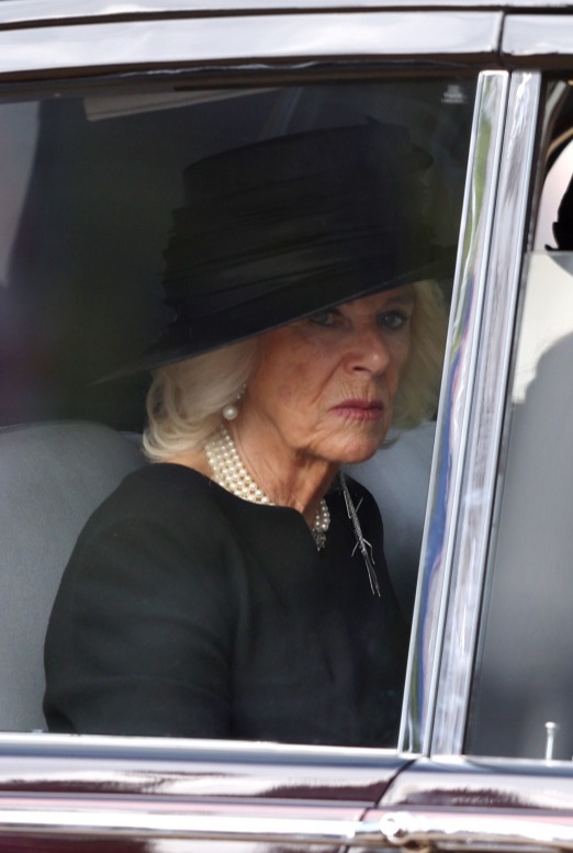 Camilla joined the procession in Kate's car