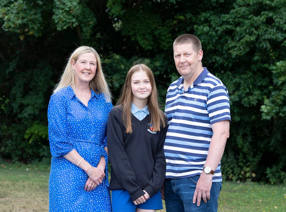 Daisy Webb and her parents John and Lisa. Daisy collapsed in a hedge but was spotted by Linda Sadler and her son Tommy who called 999.