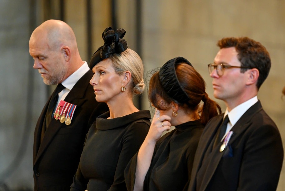 Eugenie appeared to weep during the service