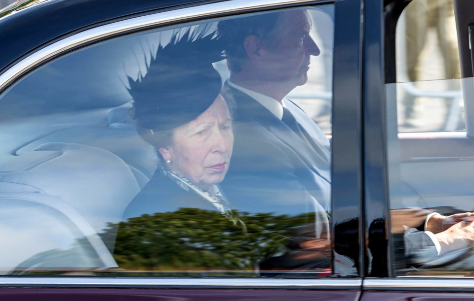 The Princess Royal appeared sorrowful as she followed her mother's coffin on Sunday