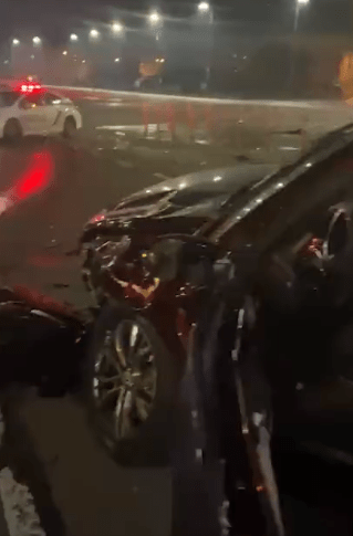 The red VW Beetle smashed into Zelensky's motorcade