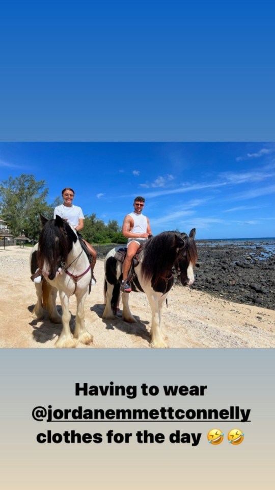 The newlyweds later went horseback riding