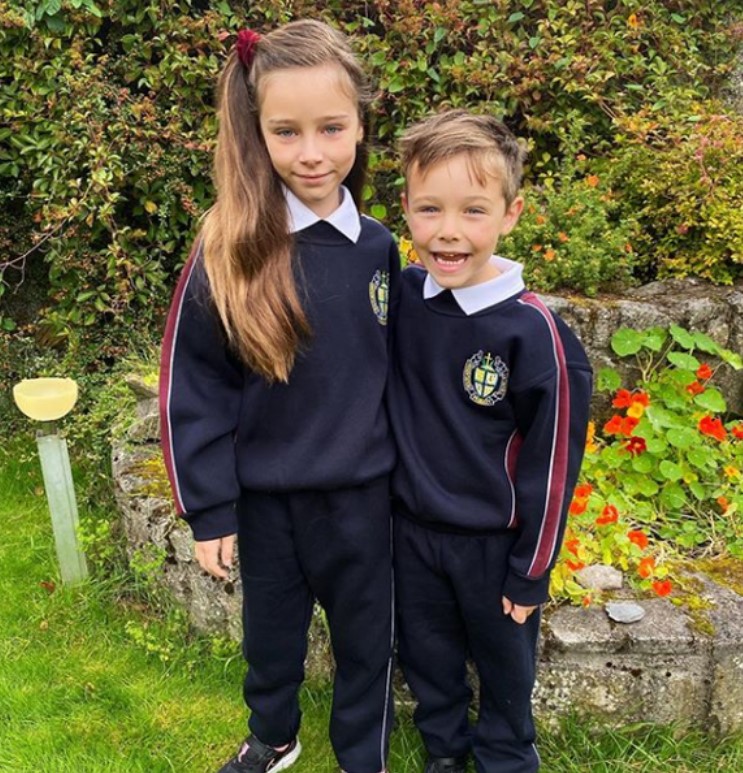 Una Healey’s kids looked excited to be going back to school