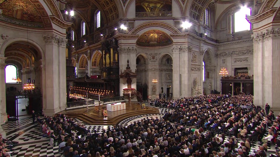 Thousands belted out God Save The King during a service in London to honour The Queen who died on Thursday