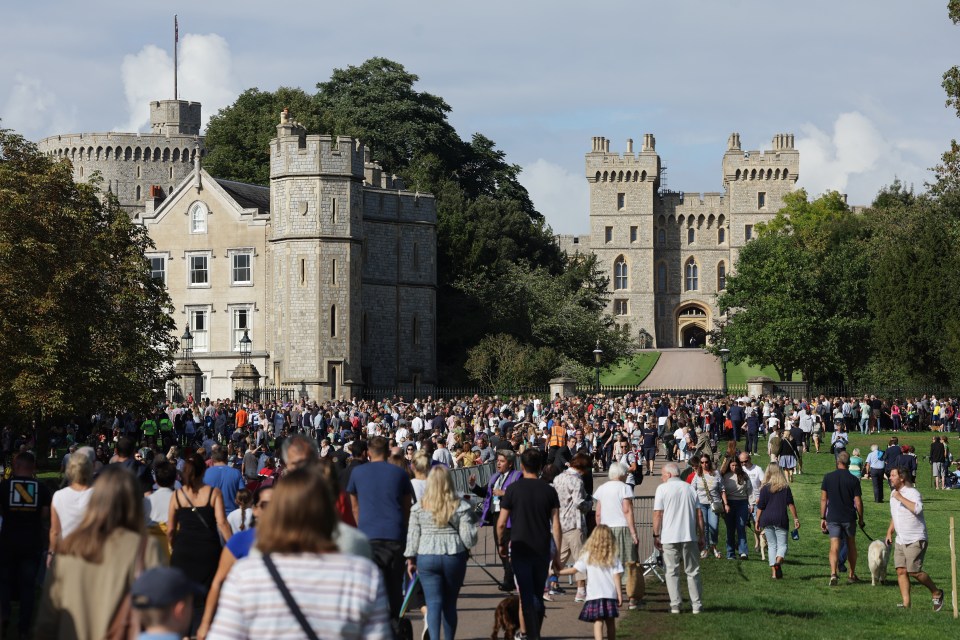 Crowds of mourners were at Windsor Castle today