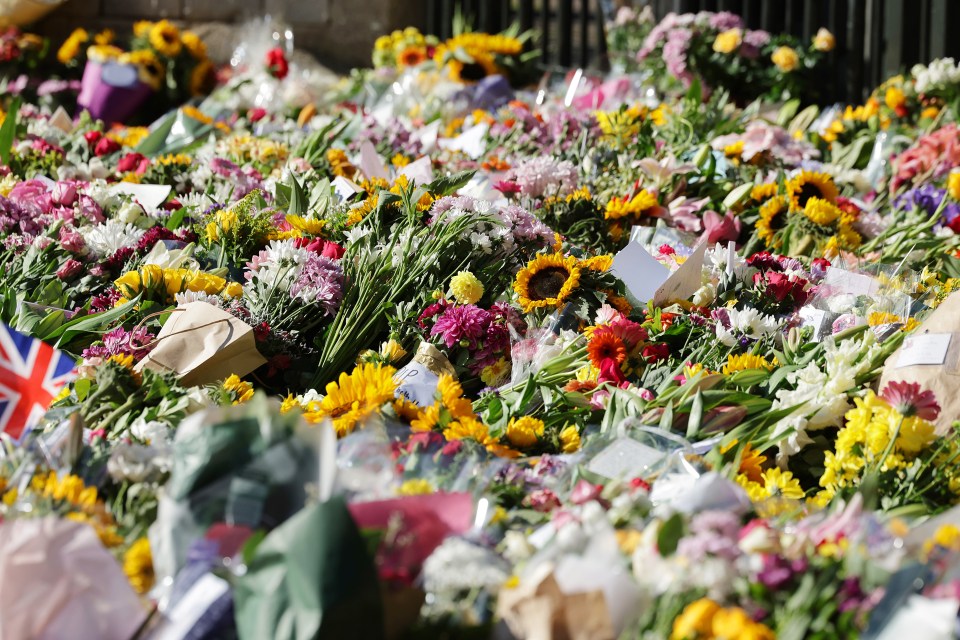 Floral tributes left by members of the public outside Windsor Castle