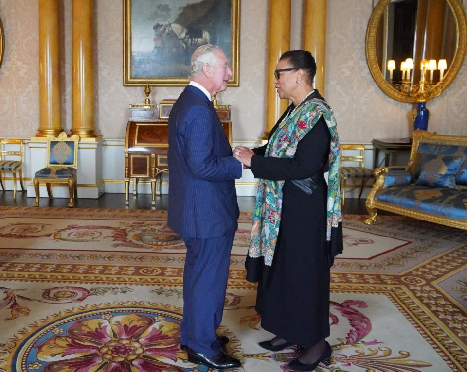  As the new Head of the Commonwealth King Charles III met with Commonwealth Secretary General Patricia Scotland in Buckingham Palace