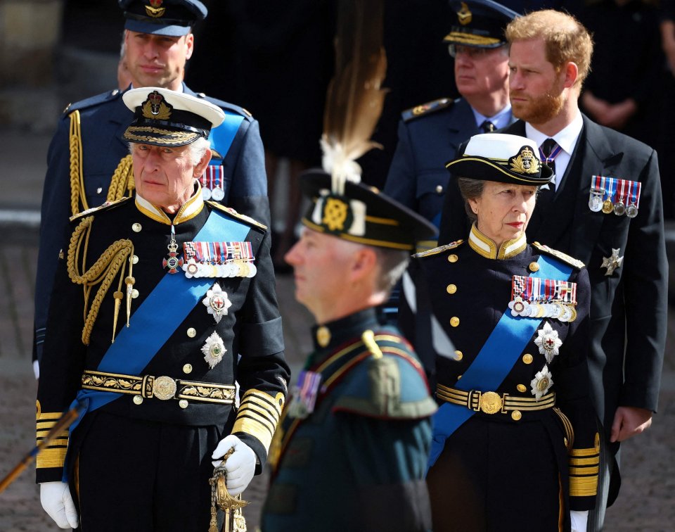 Certain members of the royal family will wear a blue sash to symbolise their role as a member of the Order of the Garter