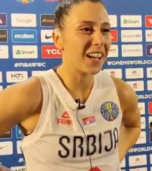 Sasa Cado was conducting her interview after Serbia beat Mali