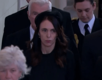 Ms Ardern attended the Queen's lying in state today