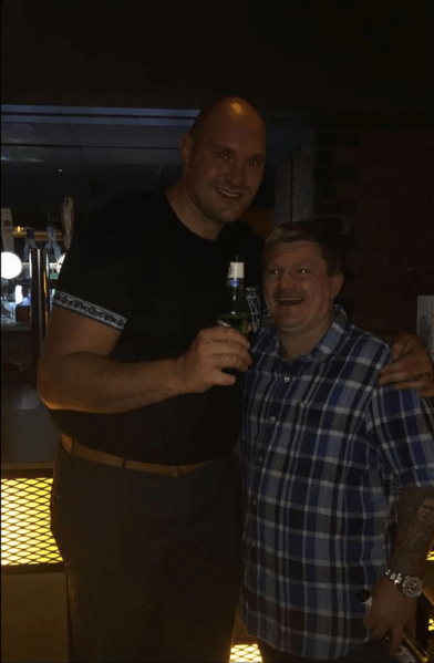 Ricky Hatton pictured with Tyson Fury in 2017