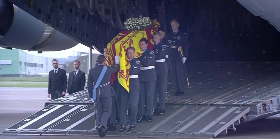 The Queen's coffin arrived back in London on Tuesday evening