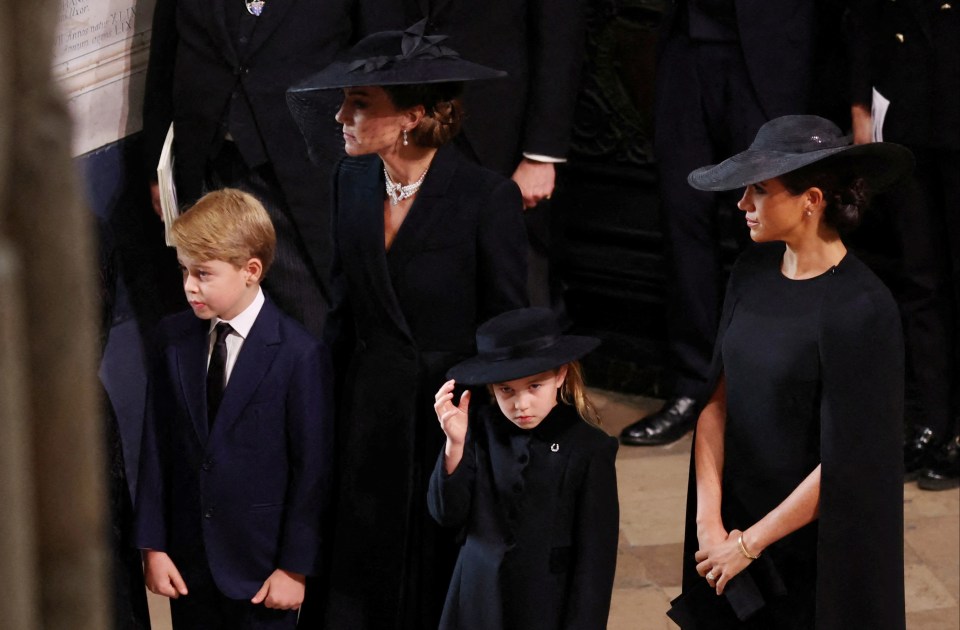 The Princess of Wales, Duchess of Sussex, and Prince William and Princess Charlotte