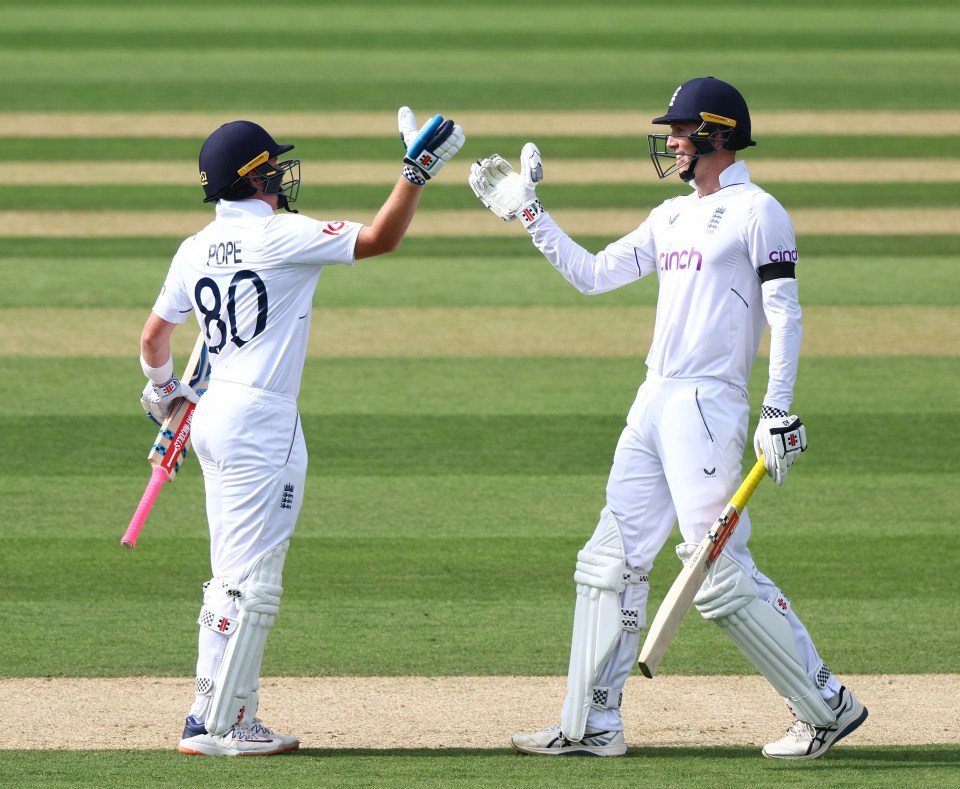 Ollie Pope and Zak Crawley were at the crease when England sealed victory