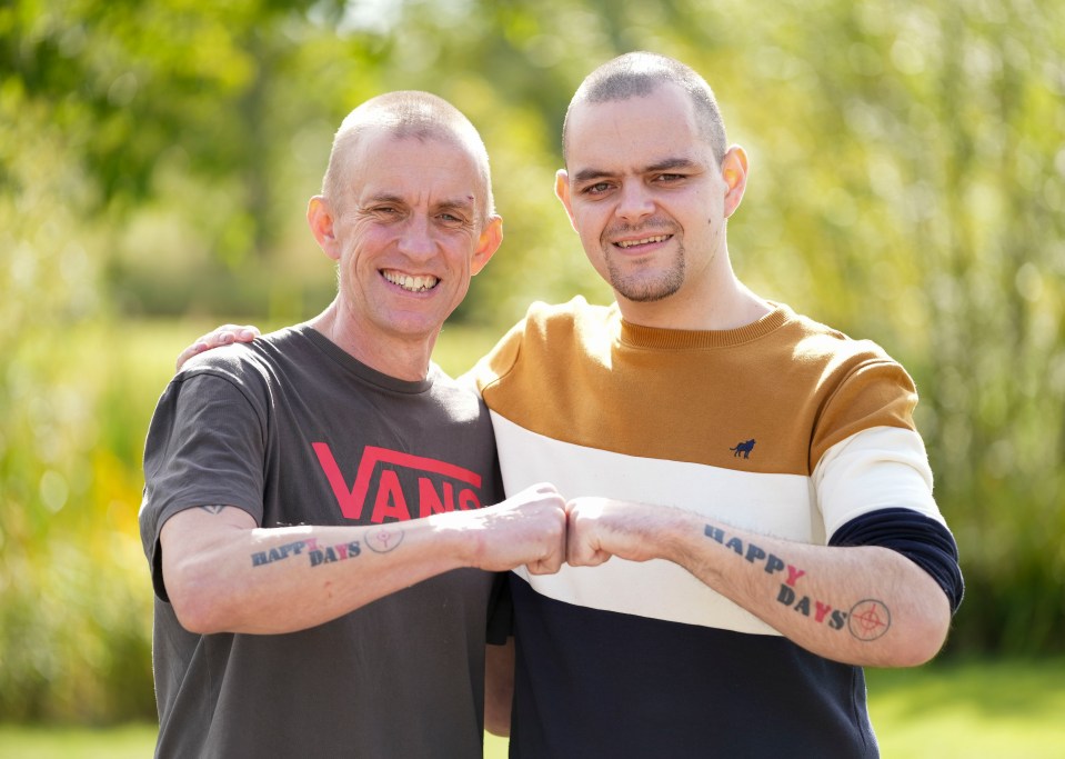 Freed prisoners Shaun Pinner and Aiden Aslin have matching Happy Days tattoos