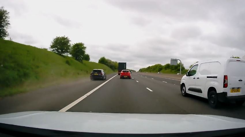 The teenager was caught speeding 100MPH on the hard shoulder, undertaking multiple vehicles