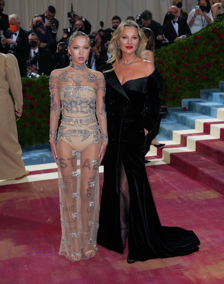 Kate Moss and Lila attend The 2022 Met Gala in New York