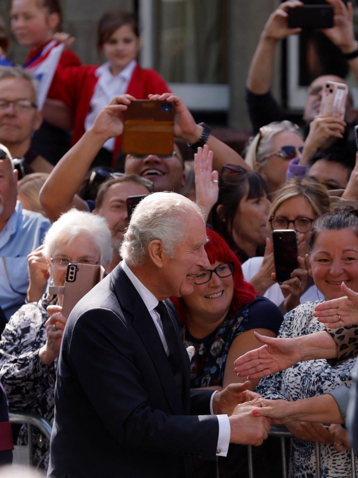 He was greeted by chants of 'God Save the King'