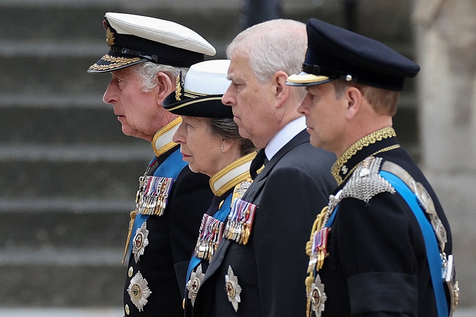 The Queen's four children say goodbye to by their mother