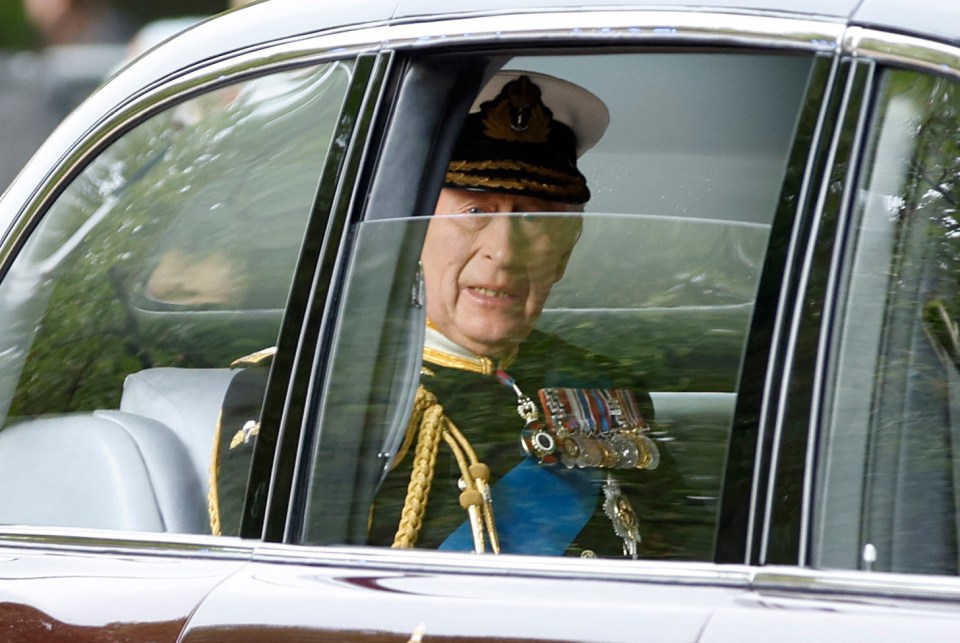 King Charles is seen on The Mall ahead of the state funeral