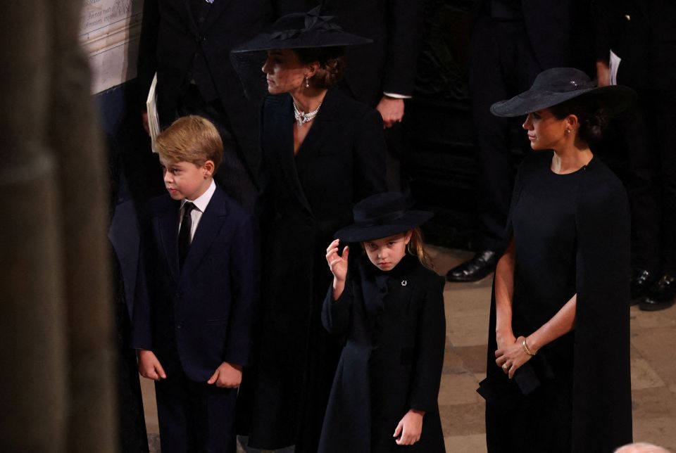 The children as they prepared for the coffin procession