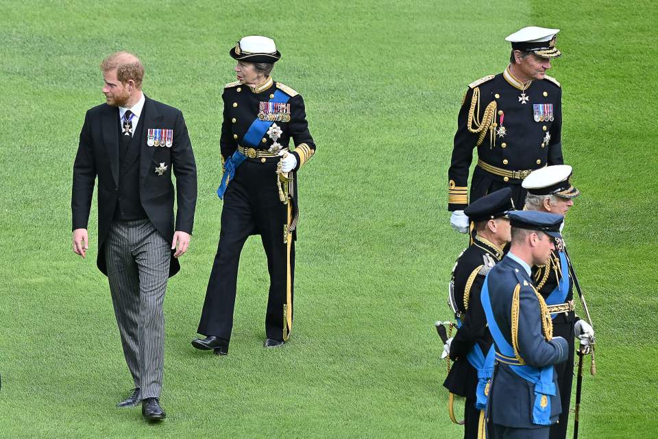 The Duke of Sussex didn't have prolonged interaction with the Prince of Wales at the funeral