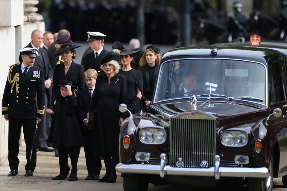 The Royal Party leave their cars at Wellington Arch in London