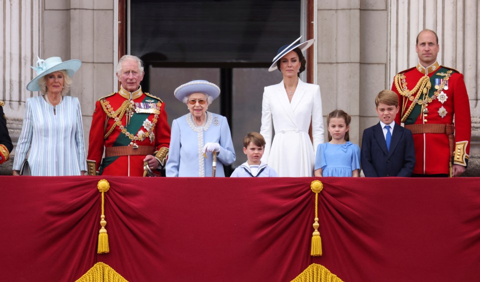 The Queen on the balcony of Buckingham Palace during her Platinum Jubilee celebrations earlier this year